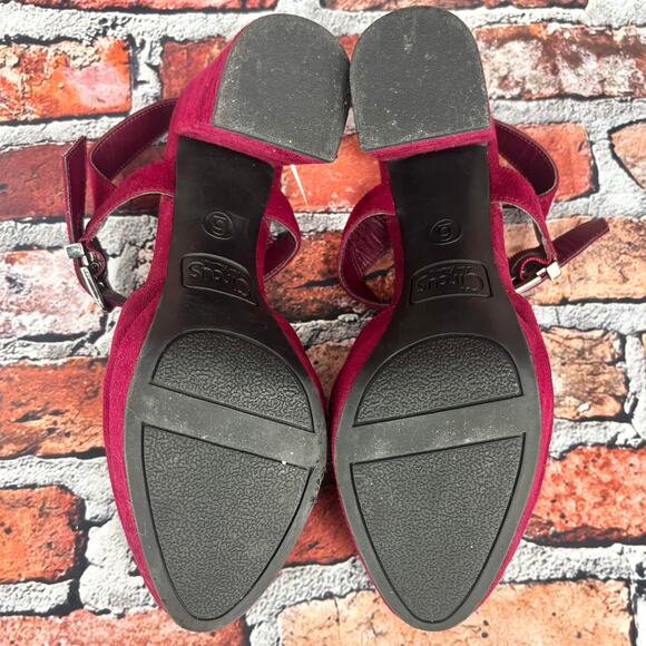 Circus by Sam Edelman Daniela Deep Berry Chunky Heels Size 6 - Picture 8 of 9